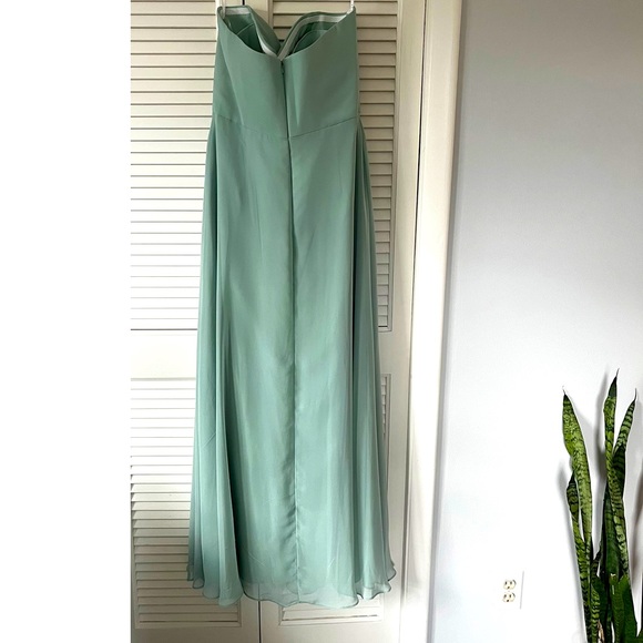 After Six- Sage green floor length chiffon dress - Picture 4 of 8